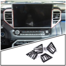 Center Air Condition Outlet Vent Trim Cover Fit for Toyota Tundra 2022 2023, Air Vent Cover AC Outlet Trim kit, Center Console Air Outlet Cover (Carbon Fiber Pattern)