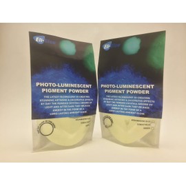 100 g Glow Pigment Eli Glow, Aqua Blue Powder Luminescent Pigment, Super, Grade Strontium Aluminate, Neon Powder Phosphorescent Afterglow Aquamarine