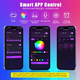 nencoo LED Marquee Letter Lights with App Control, Light Up Letters Music Sync Color Changing Night Light for Boy Girl Gift Birthday Christmas Wedding Home Bar Bedroom Decor-R