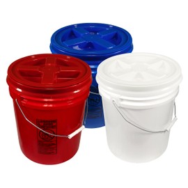 Patriot Pails, 5 Gallon Buckets with Matching Gamma Seal Lids (3 Pack)