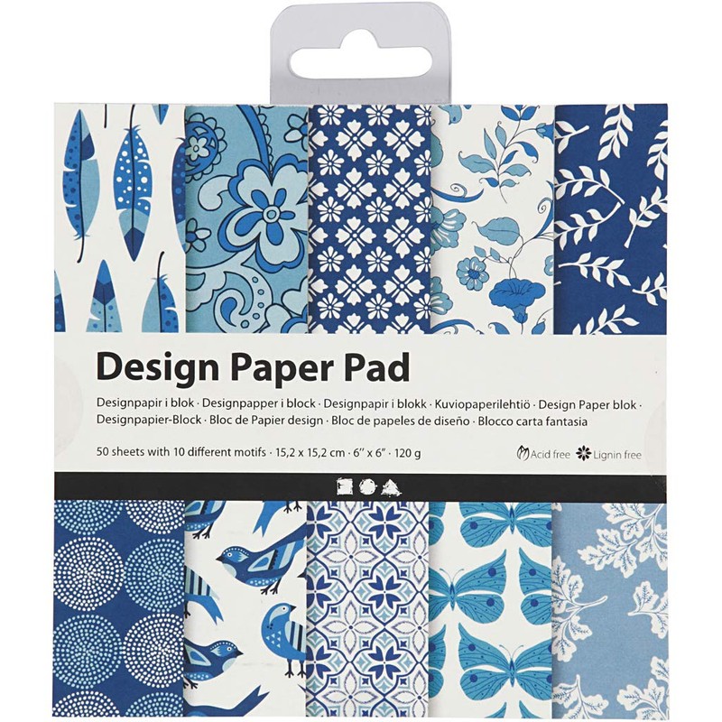 Creativ Patterned Card and Paper, Blue, One Size