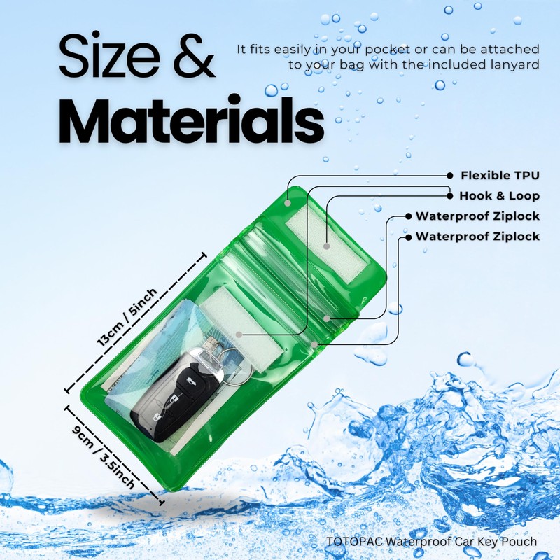 TOTOPAC Waterproof Car Key FOB Pouch Submersible Dry Bag Holder