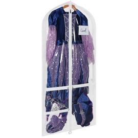 Univivi Clear PVC Dance Costume Bags Garment Bag 50 Inch for Dance Competitions, with 3 Seperated Medium Clear Zipper Pockets and 1 Large Back Zippered Pocket (Clear)