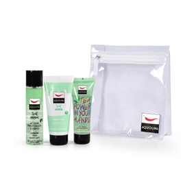 Aquolina Travel Set Grüner Tee Enthält: 1 Stk. Duschgel 100ml, 1 Stk. Körperwasser 100ml, 1 Stk. desinfizierendes Gel 75ml