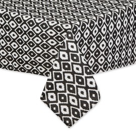 DII Ikat Outdoor Tabletop Collection Water Resistant, All Weather, 60x84, Black