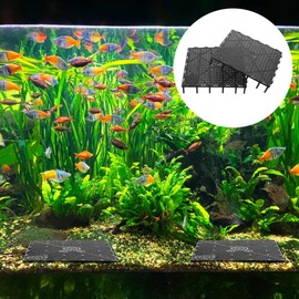 TEHAUX 20pcs Hexagon Aquarium Undergravel Tank Convenient Fish Tank Bottom Plate PVC Splicing Clapboard Bottom Fish Divider Aquarium Stand (Black)