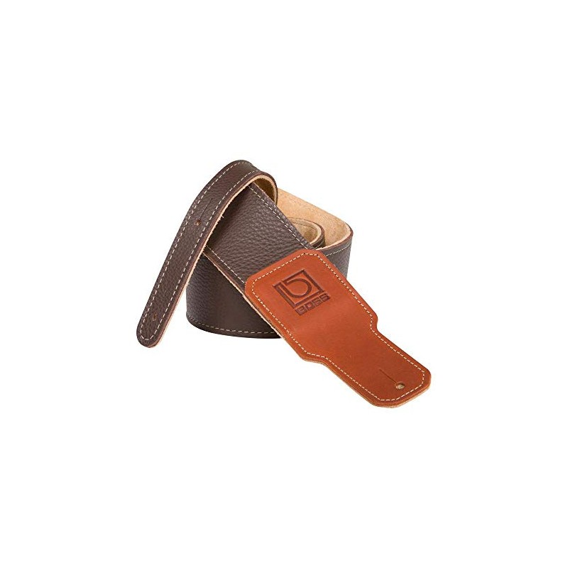 BOSS Premium Leather Soft Garment Leather Guitar Strap, 3 Inch