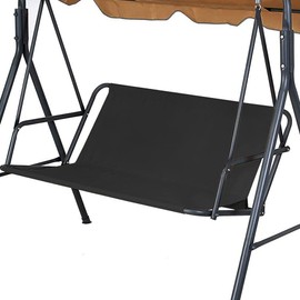 Replacement Swing Seat Cover, 600D Oxford Cloth Waterproof 2/3 Seat Patio Swing Seat Replacement Covers for Outdoor Porch Garden Yard Swings (Black/43.3’’x21.65’’x17.7’’)