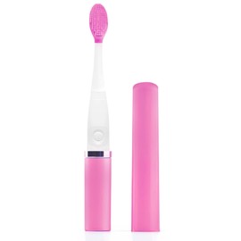 Lip Exfoliator w/AAA Battery (Pink) - Silicone Lip Brush for Dry, Chapped, & Chafing Lips - Soft Bristle Lip Brush Exfoliating Tool for Smooth, Luscious Lips - Lip Products for Women & Men