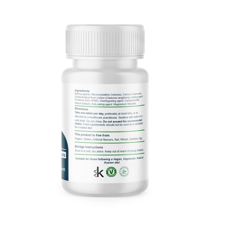 Certified Vegan 400IU, Vitamin D3, 120 Days Tablets for Pregnancy,