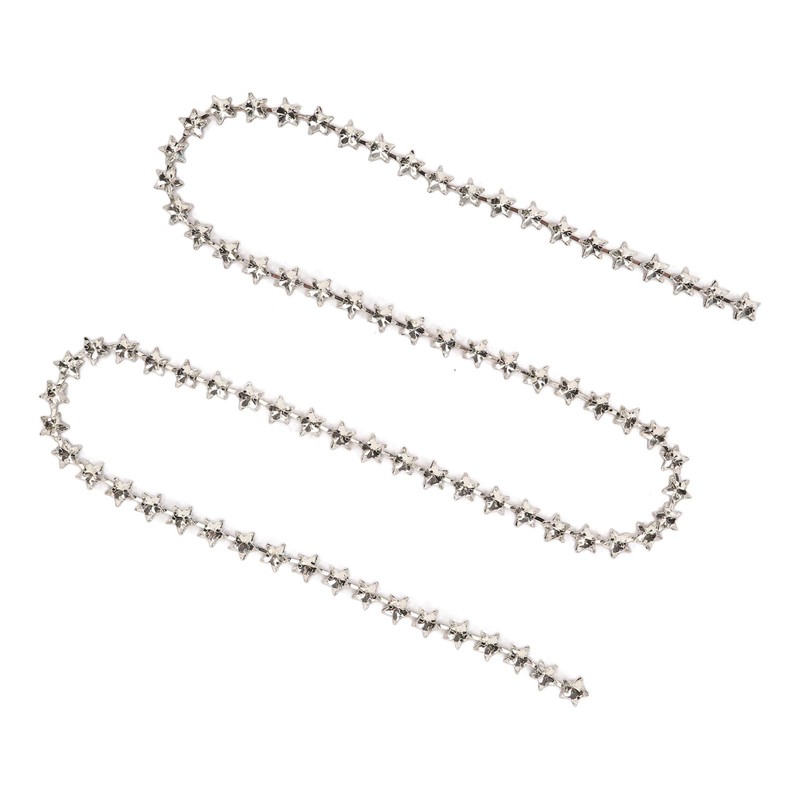 1 Yard Star Rhinestone Trim Chain 0.4in Width DIY Cuttable