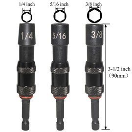 Teocpai 3PCS 1/4 5/16 3/8 Magnetic Screwdriver Bit Holder Swiveling Bit Tip Holder 1/4 Inch Hex Shank Pivoting Bit Tip Holder Impact Extension Bit Holder for Narrow Spaces