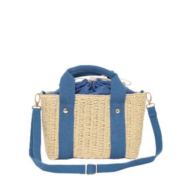 Kuko 2413112061 Tote Bag, Tape Handle, Paper, 2-Way Mini Tote Bag, blue (090), F