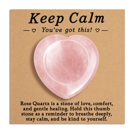 Heart Worry Stone, Encouragement Pocket Hug with Inspirational Card