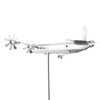 Aircraft Wind Sculpture Wind Powered Rotate Stainless Steel Airplane Windmill