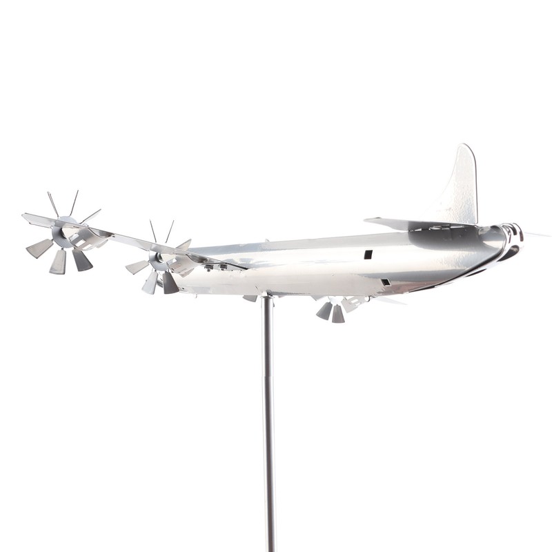 Aircraft Wind Sculpture Wind Powered Rotate Stainless Steel Airplane Windmill