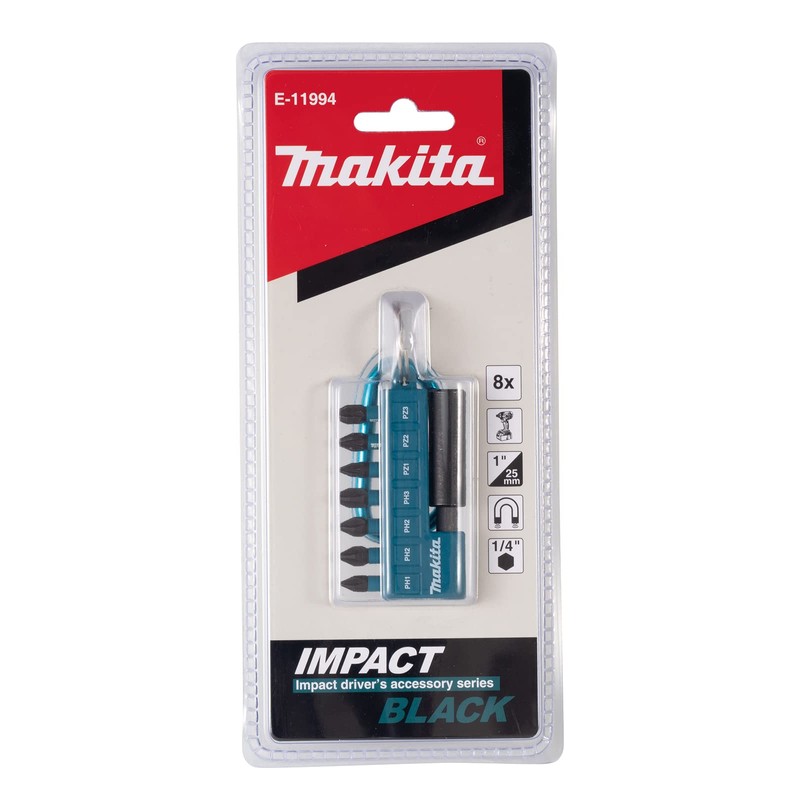 Makita E-11994 8 Piece Impact Black Screw Bit Set