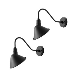 mirrea 8" Gooseneck Outdoor Sign Lighting Matte Black Barn Light for Storefront Signage Pack of 2