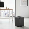 Classic Black Leather Square Waste Basket