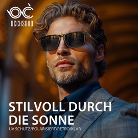 Occhsouo Polarised Sunglasses Men Women UV400 Protection Sunglasses Men Women TR90 Ultralight Frame Black CAT 3 CE Retro Sport Polarised Sunglasses for Fishing, Fishing, Driving, Skiing, Silver haze