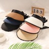 Eigso Women's Sun Protection Visor Hat Straw Ponytail Travel Beach