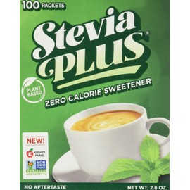 SweetLeaf Stevia Plus Powder Packets- Zero Calorie Sweetener with Stevia Leaf Extract, No Artificial Sweetener Additive, Sugar Free, Keto Friendly, Non GMO, Gluten Free- 100 Count (Pack of 6)