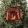 HipFlaskPlus Winter Wolf Worlds Best Godmother - cedar ornament