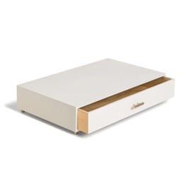 U Brands Juliet Monitor Stand, Office Organization Supplies, White and Gold, 1 Count