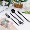 Supernal 360pcs Black Plastic Silverware Heavy Duty Black Plastic Utensils
