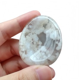 Afucats Natural Cherry Quartz Crystal Water Drop Thumb Worry Indoor Decorative Stone,1.97 * 1.57 Inchs Stress Relief Gift for Anxiety