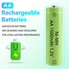 GENYESTAR Solar Lights Rechargeable AA Batteries 1500mah High Capacity 1.2V