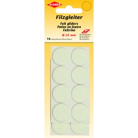 Kleiber Felt Gliders, White, 22mm