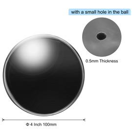 uxcell Gazing Ball 4 Inch 100mm Reflective Sphere Polished Hollow Ball, Stainless Steel Gazing Globe Mirror Ball for Home Garden Outdoor Decoration, Bright Black