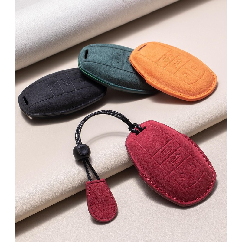 GLXKITVL Suede Leather Car Key Fob Case Cover Shell Fit