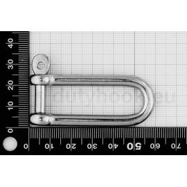 Dutyhook 6X60 Long D-Shackle With Captive Pin, Stainless Steel AISI 316