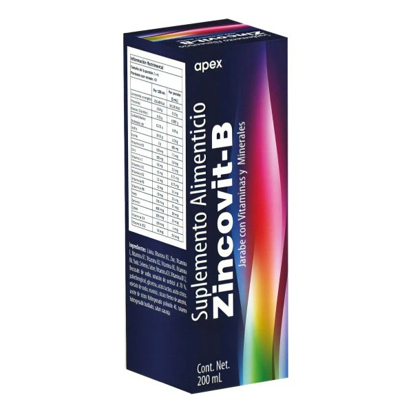 Suplemento Alimenticio Multivitaminas Zincovit-b Jarabe 200m Sabor Naranja Limón