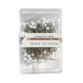 haoa Fine Needle Needles for Fabric Painting, Fine Needle Type, Silk Pin, Sewing Pin, Waiting Needle, Small Balls, Pack of 100 (White)