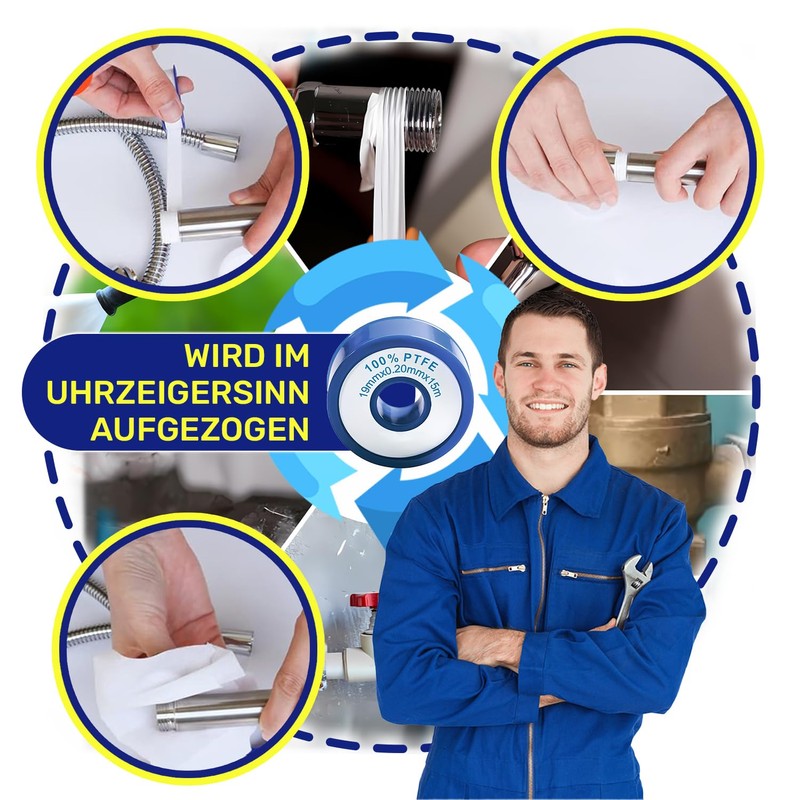 MONTERAL Professional Double Thickness Teflon Grout Tape 15m