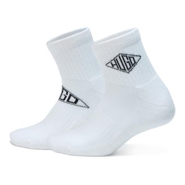 HUGO, 2 Pack Short Geo Logo Socks, Summer White, 7-13