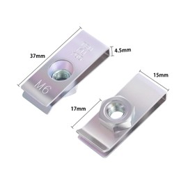M6 Clip Nuts 1.5 x 0.6 inches (37 x 15 mm), Set of 8, Furniture, Bikes, Fixing, Sleeping in Car, DIY, Camping, (Set of 8)