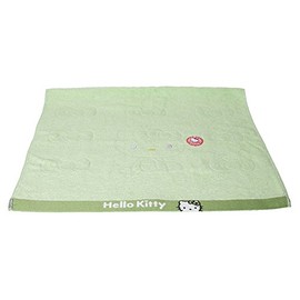 Kitty Lovely Beach Towel 28" X 52" 100% cotton bath shower Green Ribbon Pattern