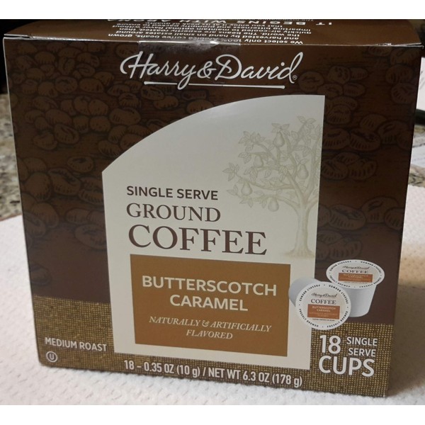 Harry & David Single Serve Coffee Cups Butterscotch Caramel - 18 Count