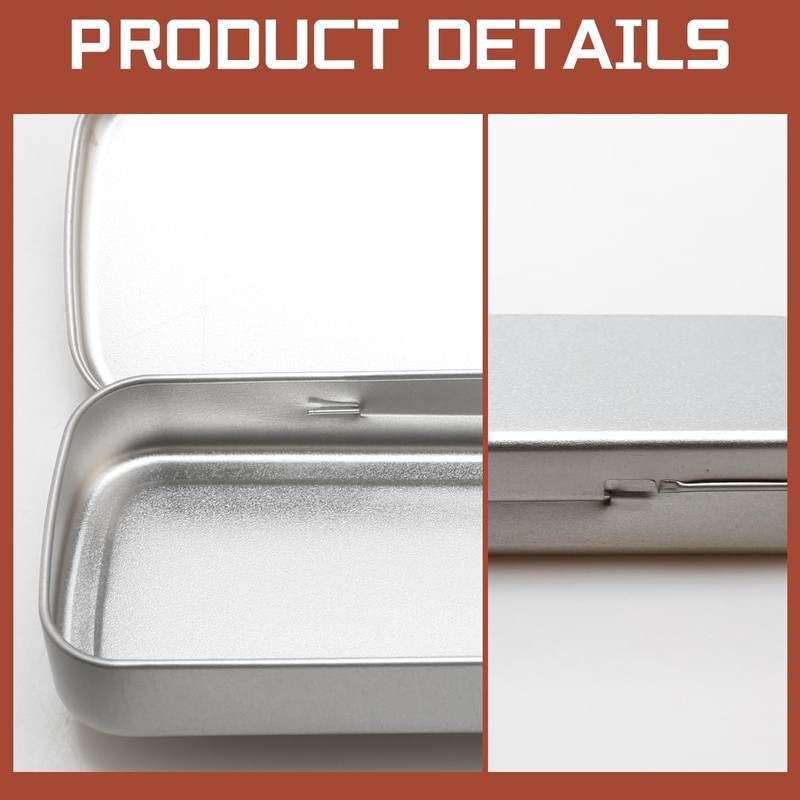 Lotsdonxia Metal Hinged Tin Box Multi Use Organiser for Pens,