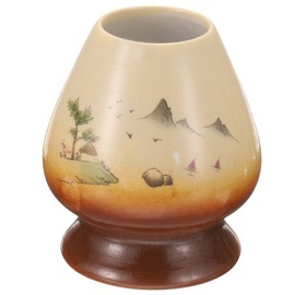 sourcing map Ceramic Chasen Stand 75mm Matcha Whisk Holder Teas Set Whisks Stand Traditional Matcha Tea Chasen Holder Tea Set Accessories for Tea Tasting, Black