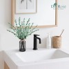 Der Rose 14.5 In Fake Plants Eucalyptus in Black Glassvase