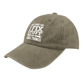 That's What I Do I Fix Stuff and I Knows Things Men Casual Baseball Cap with Adjustable Fit | Durables Utility Cap for Outdoor, Travel, Daily Uses