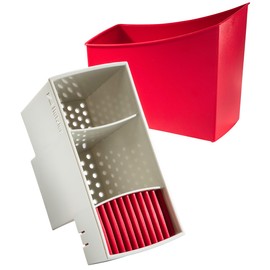 Hutzler 3 Cutlery Drainer, 7.75" x 4" x 6.75", Red
