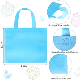 GITMIWS 30 Pack Non Woven Party Favor Bags, 9.8'' Small Reusable Kids Tote Bags with Handles, Rainbow Party Favor Goodie Bags for Kids Birthday