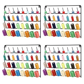 4 Pack Sewing & Embroidery Thread Rack Wall-Mounted Thread Holder Metal Sewing Organizer with Hanging Tools, Large Thread Organizer, 32-Spool