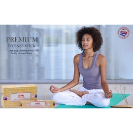 EARTH Satya Copal Incense Sticks 15 GMS (Pack of 12) (Green Certified) Indian Perfumed Hand Rolled Agarbatti Perfect for Worship,Relaxation, Medication.